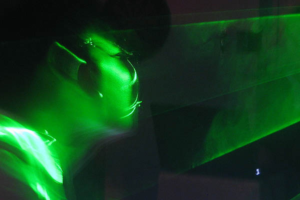 Close-up: Green laser goblin, New Year's Eve at the UBC Engineers' Haus